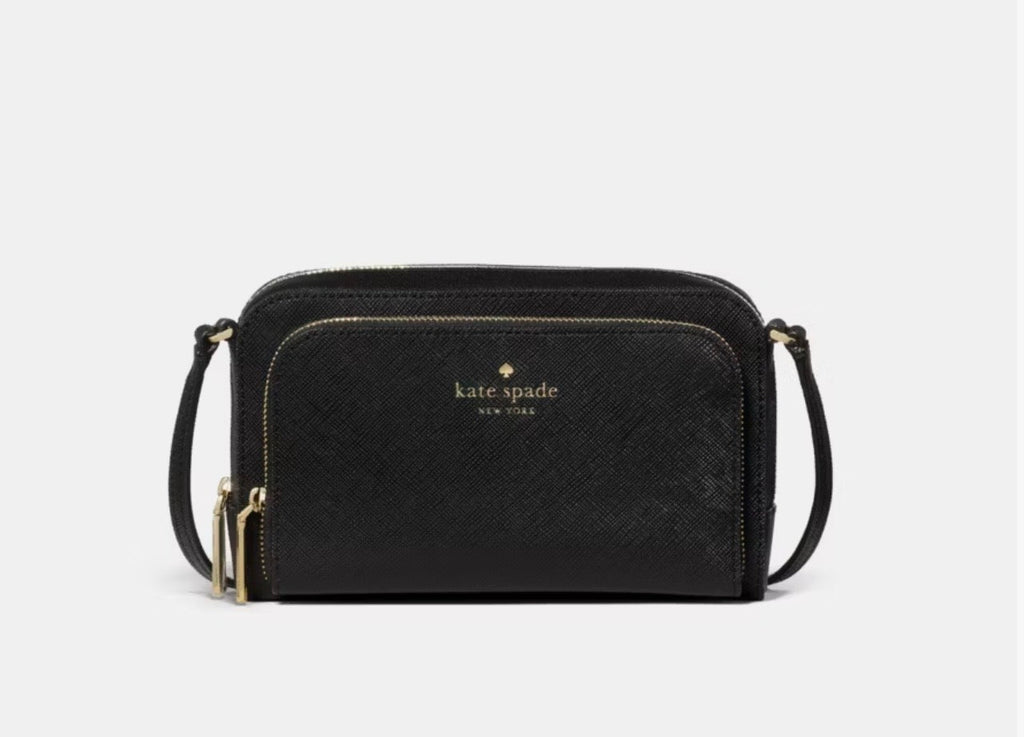 NWT Kate Spade  Staci Dual Zip Around Mini Crossbody In Black