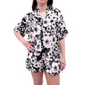 FAITHFULL THE BRAND BLACK AND WHITE COTTON SHORT SET - SIZE 4