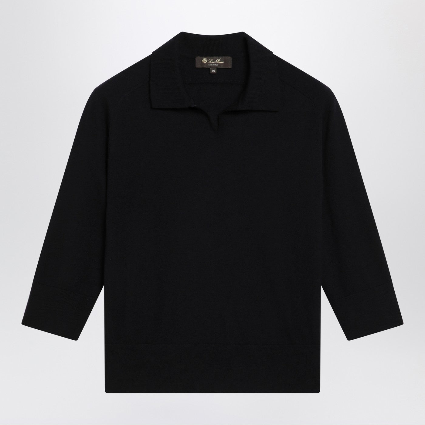 Loro Piana Navy Cashmere Polo Women