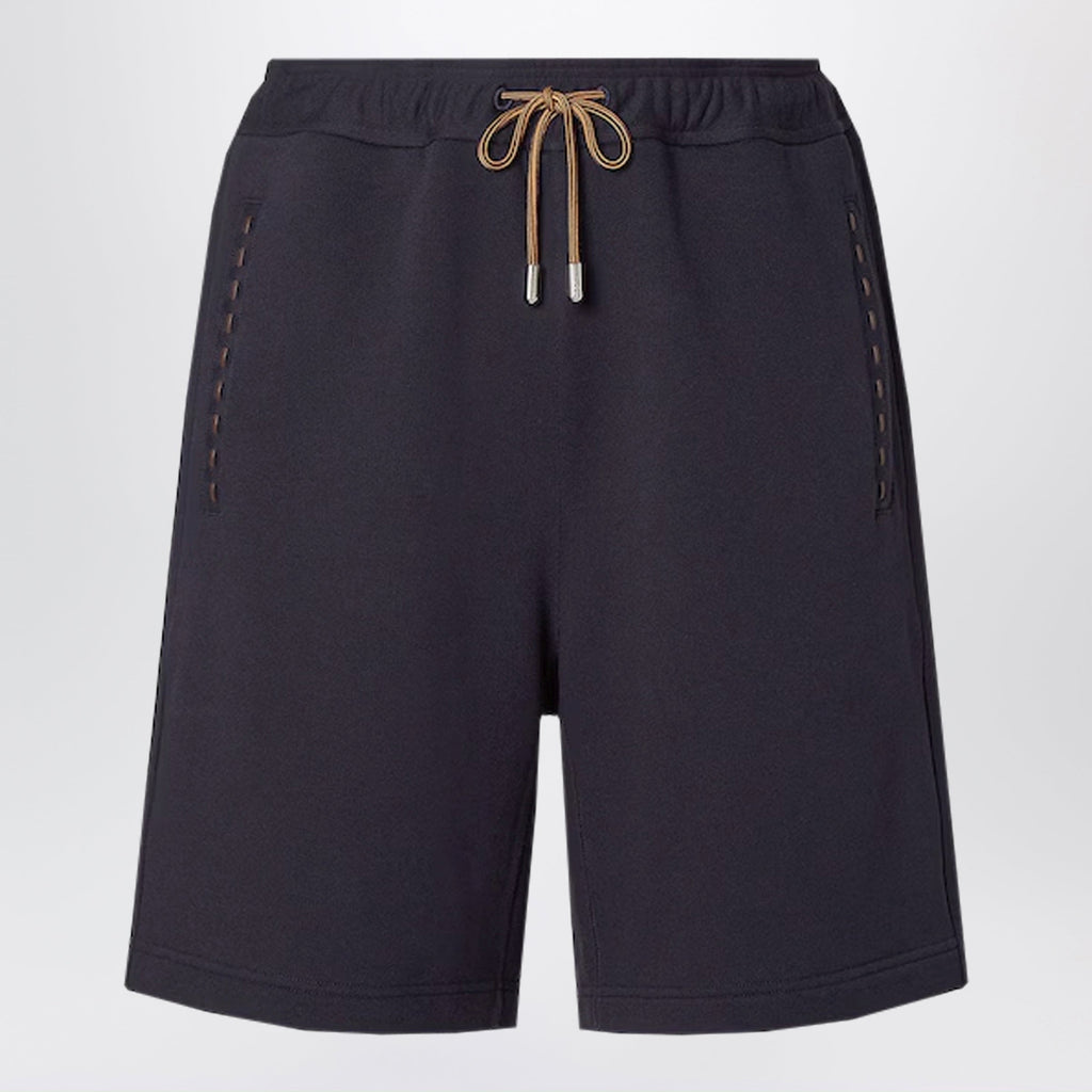 Fendi Navy Blue Cotton Bermuda Shorts Men