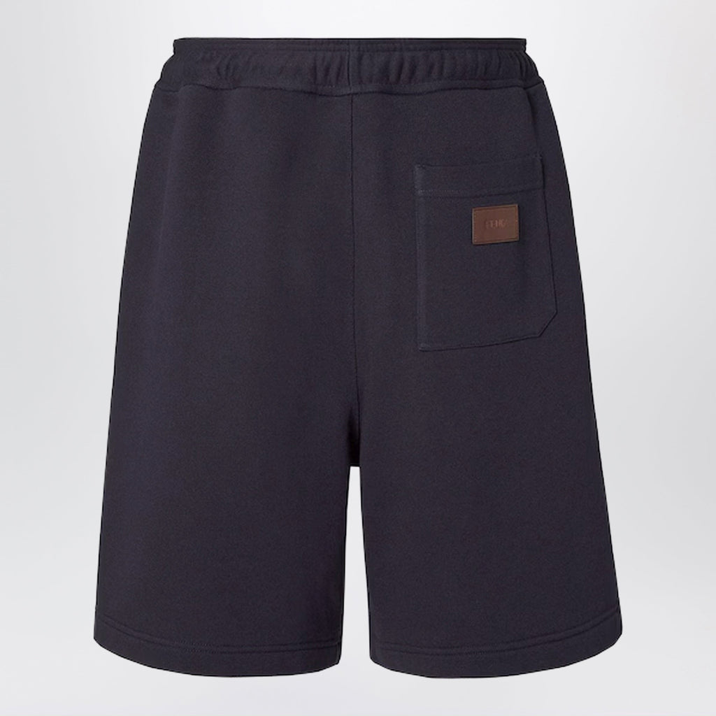 Fendi Navy Blue Cotton Bermuda Shorts Men