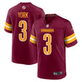 Washington Commanders Cade York Burgundy Game Jersey