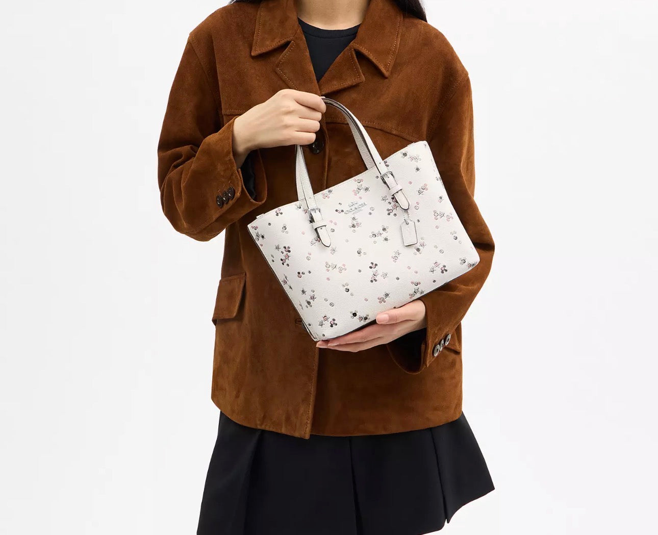 NWT Coach Leather Mollie Tote Bag 25 With Star Print
