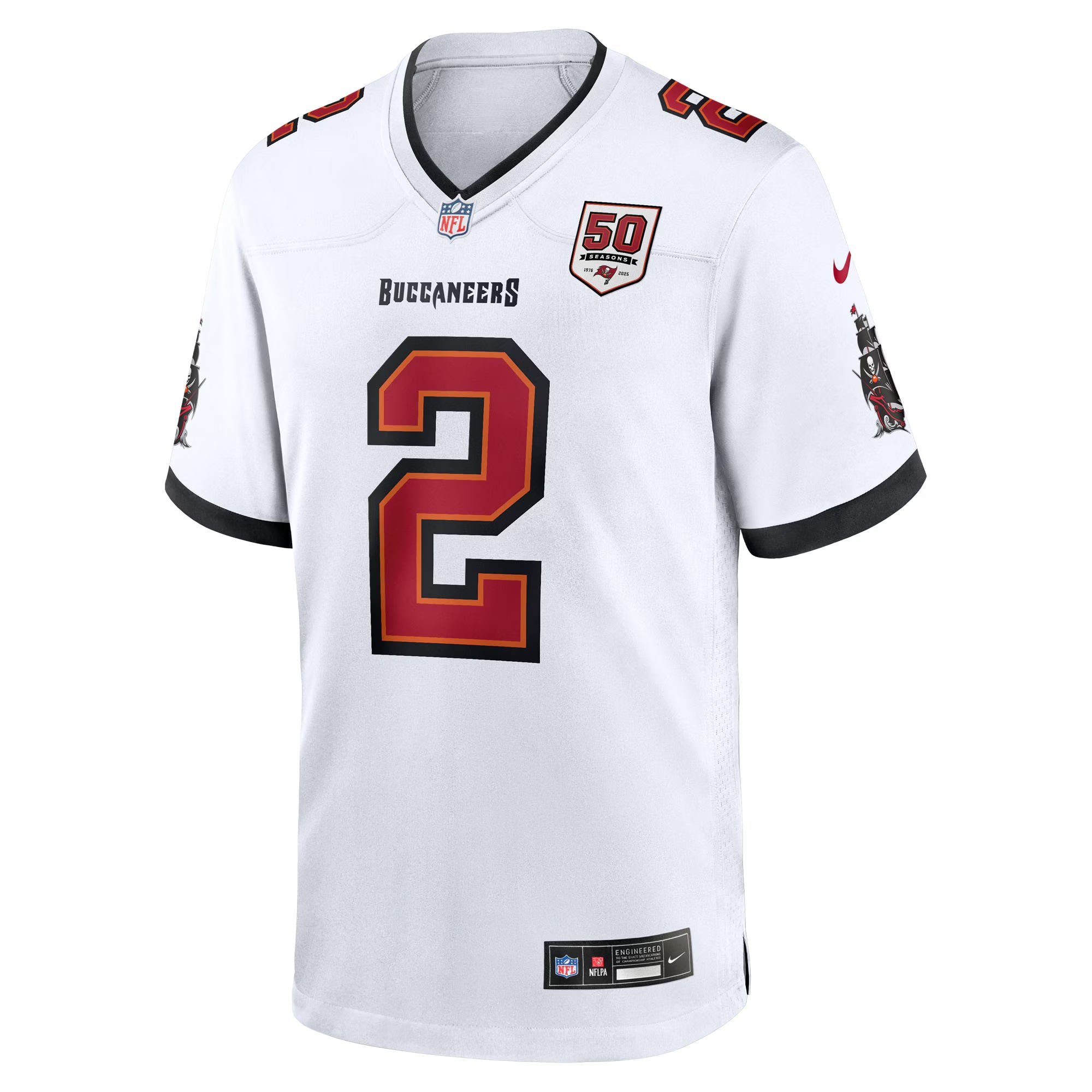 Tampa Bay Buccaneers Emeka Egbuka White 50th Season Game Jersey