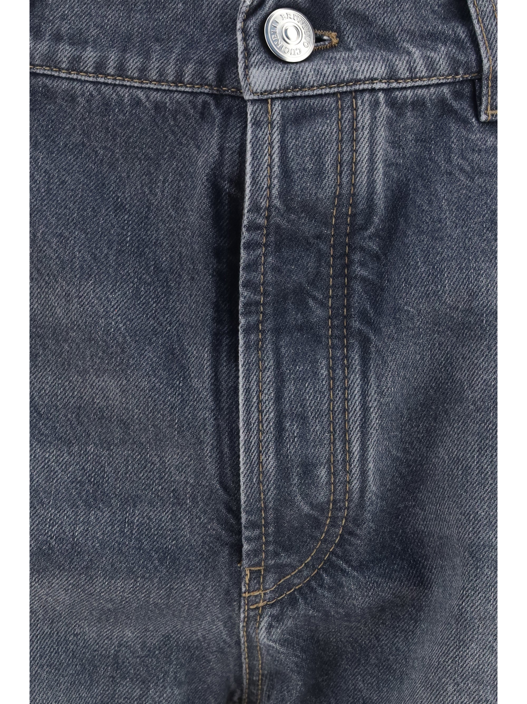 Brunello Cucinelli Men Straight-Leg Turn-Up Jeans