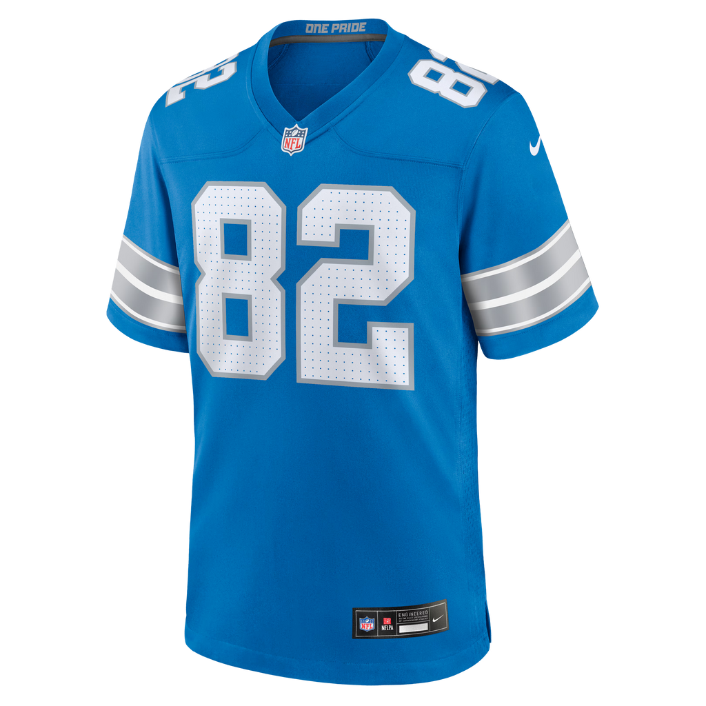 Detroit Lions Ross Dwelley Blue Team Game Jersey