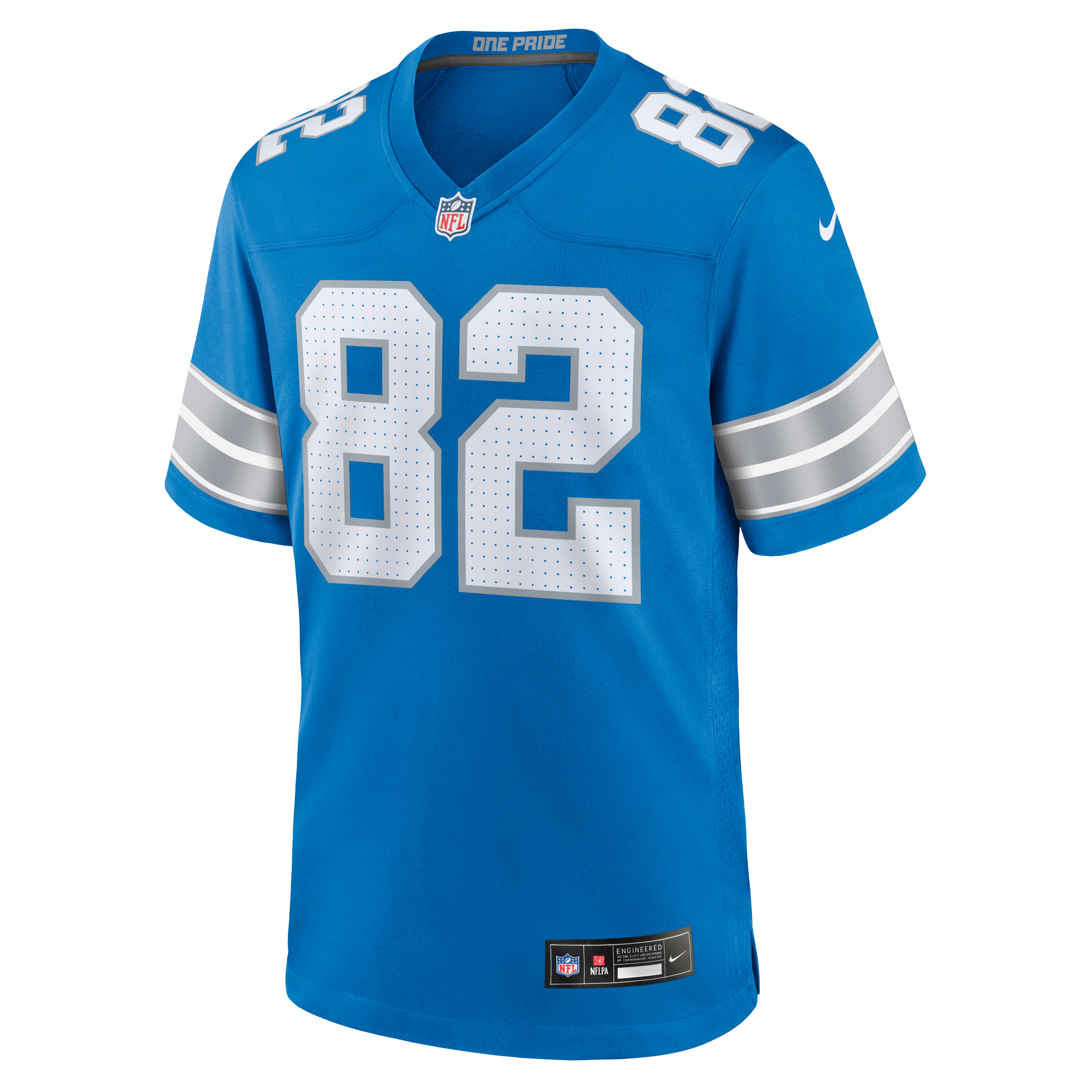 Detroit Lions Ross Dwelley Blue Team Game Jersey