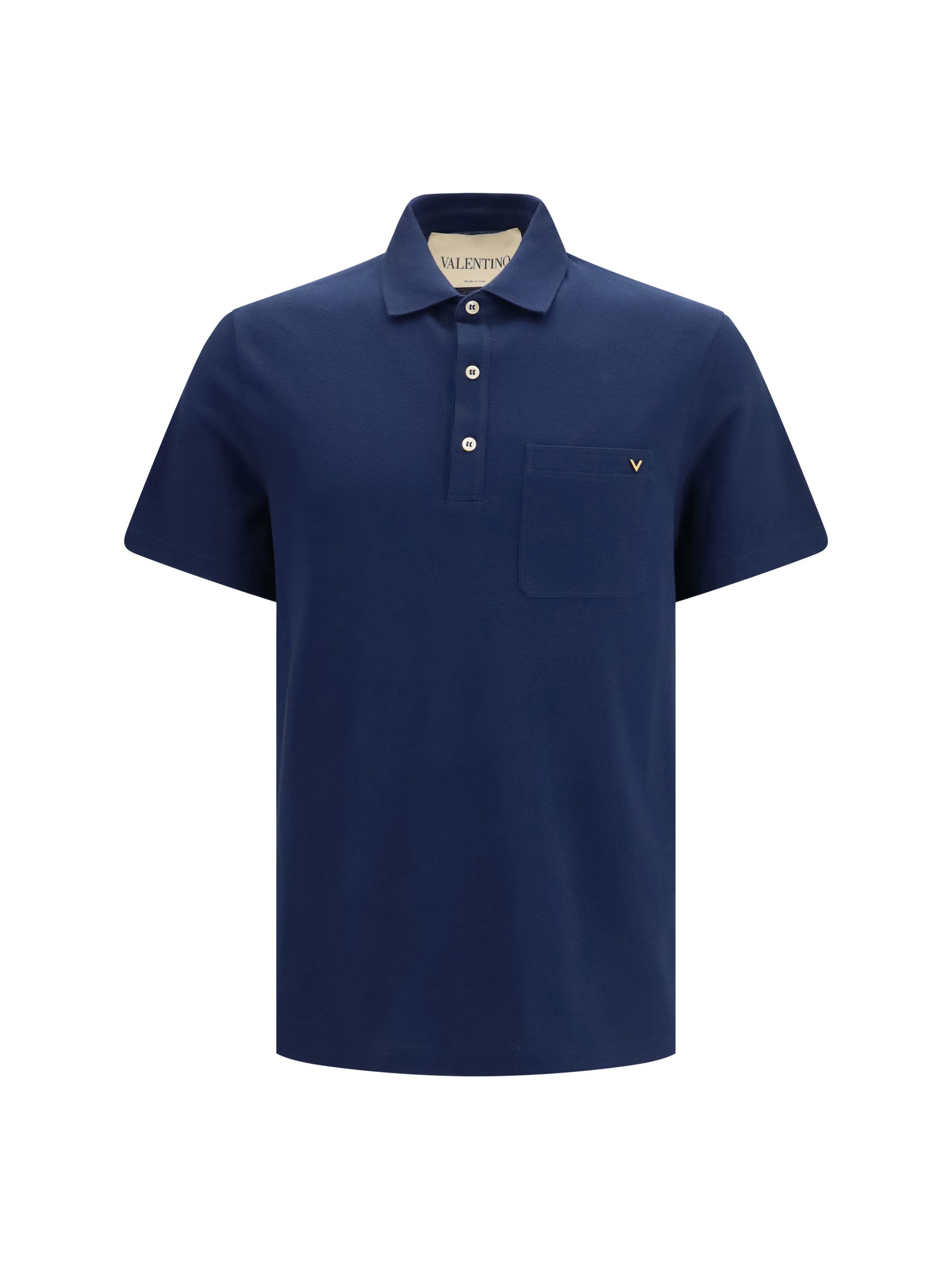 Valentino Men Cotton Piqué Polo With Vlogo