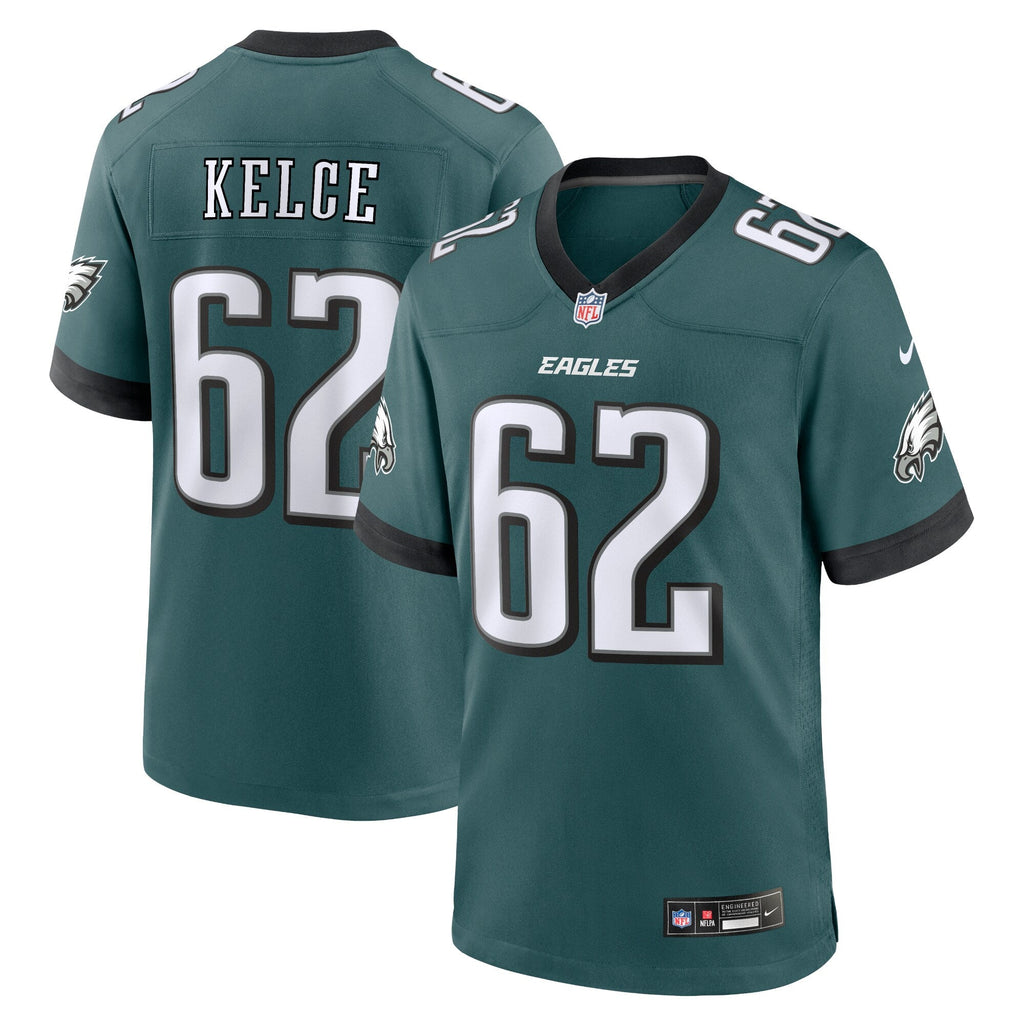 Philadelphia Eagles Jason Kelce Midnight Green Team Game Jersey