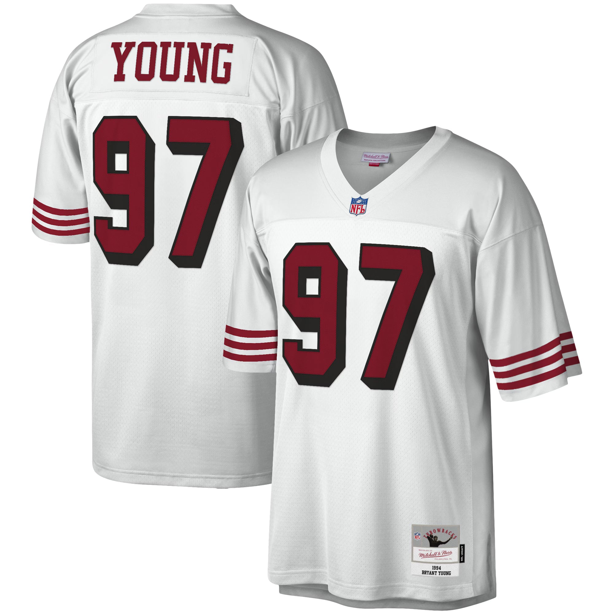 San Francisco 49ers Bryant Young Mitchell & Ness White Legacy Replica Jersey