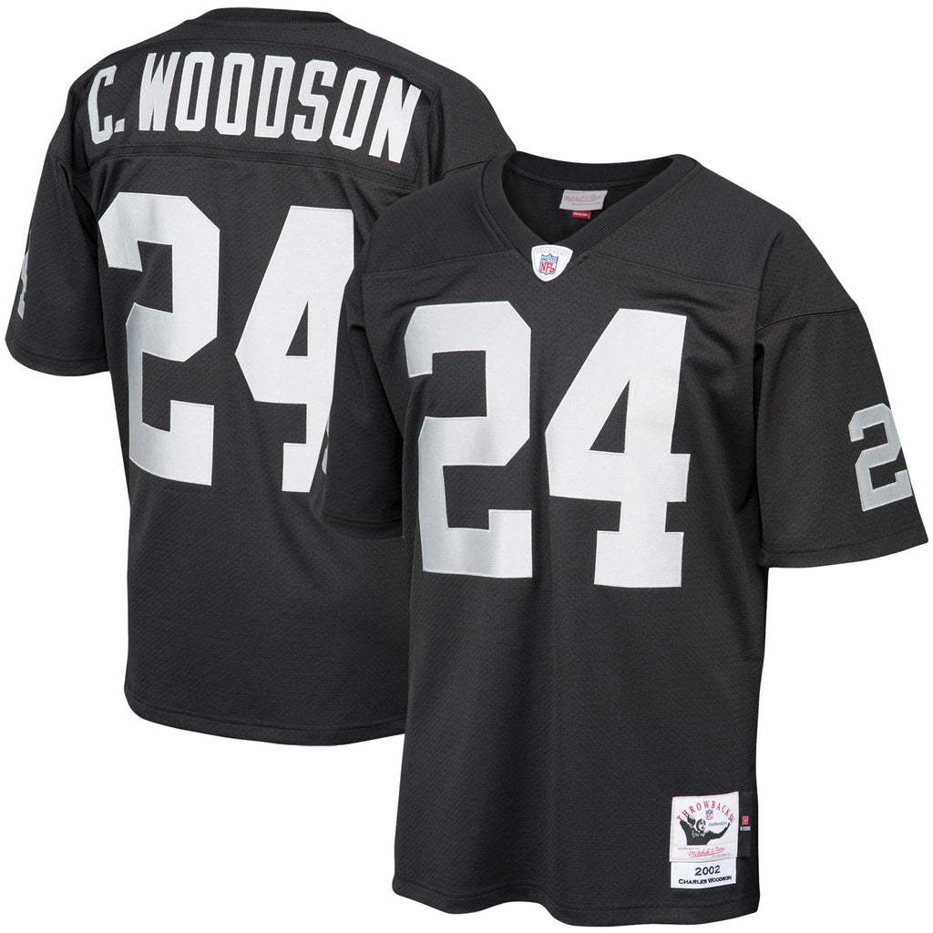Las Vegas Raiders 2002 Charles Woodson Mitchell & Ness Black Authentic Throwback Retired Player Jersey
