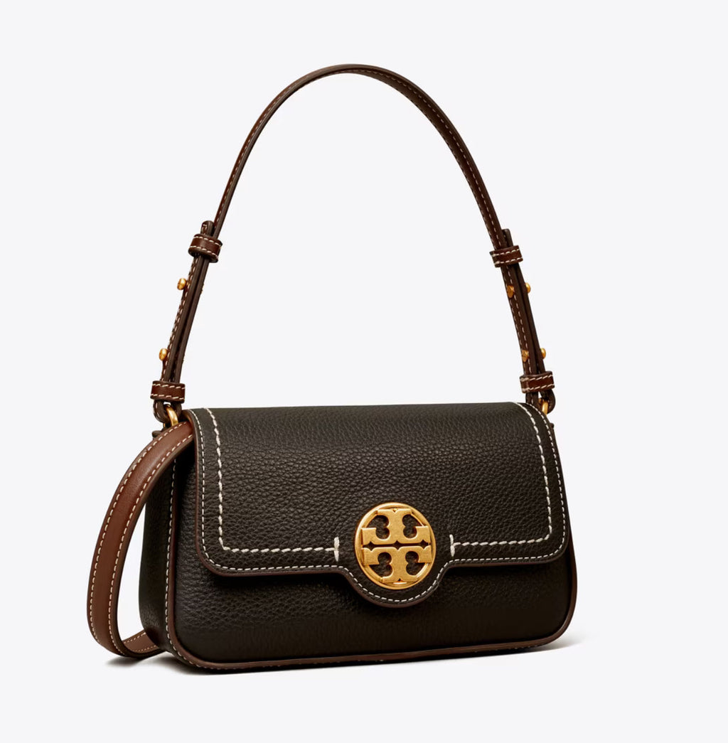 NWT Tory Burch Mini Leather Flap Shoulder/Crossbody Bag In Gold/Black Multi