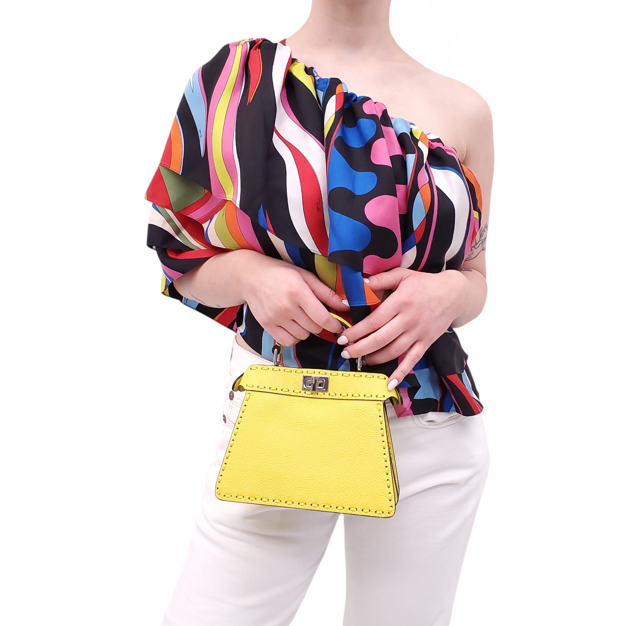 FENDI 2024 YELLOW PEEKABOO MINI BAG