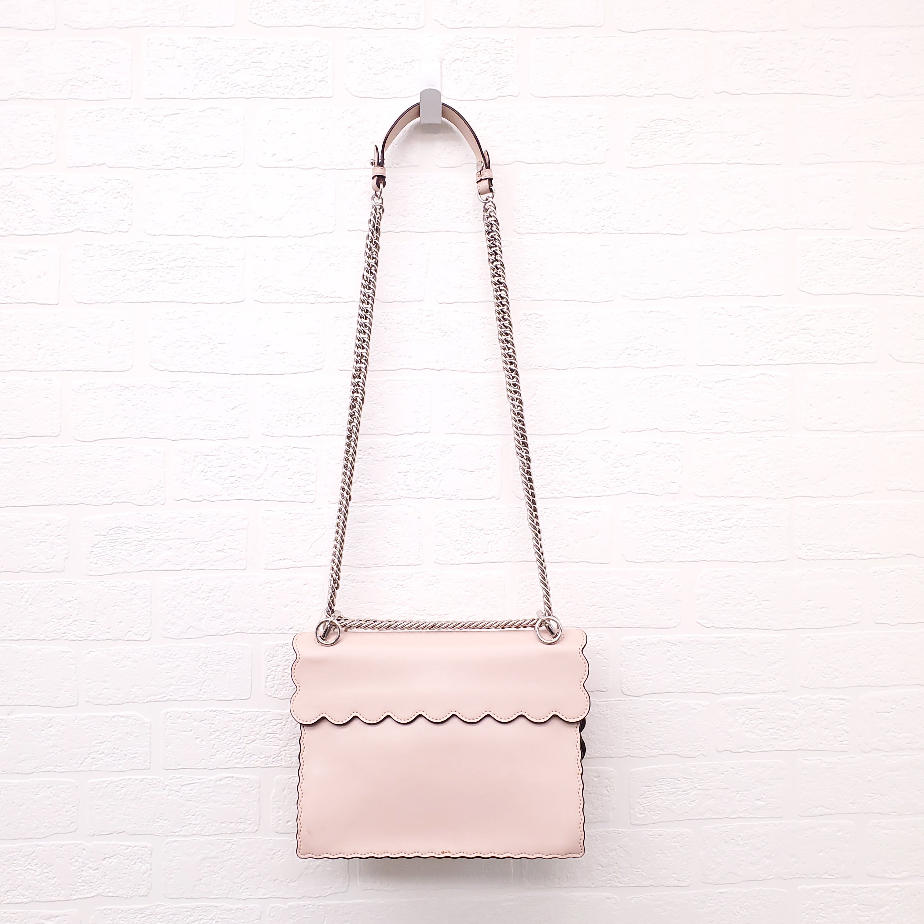 FENDI BABY PINK 'MINI KAN' SHOULDER BAG