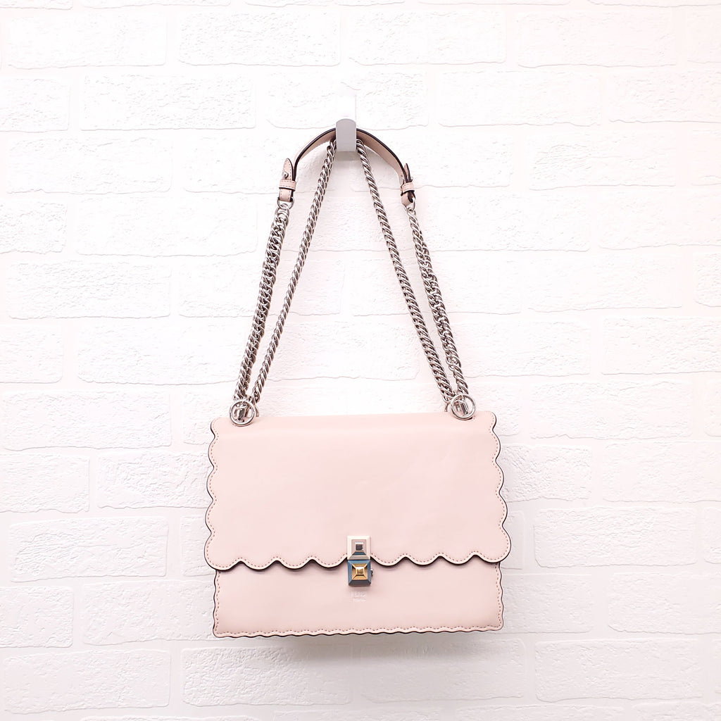 FENDI BABY PINK 'MINI KAN' SHOULDER BAG