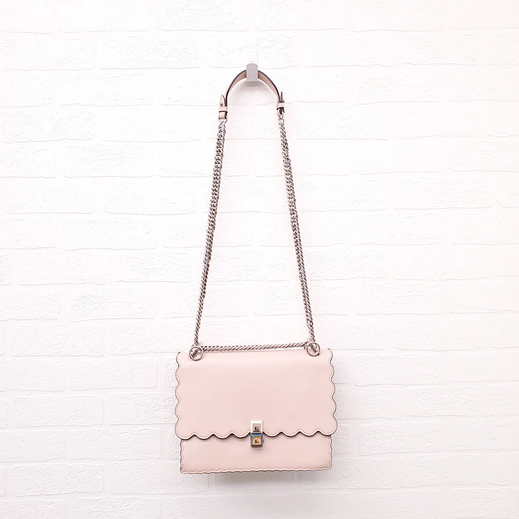 FENDI BABY PINK 'MINI KAN' SHOULDER BAG