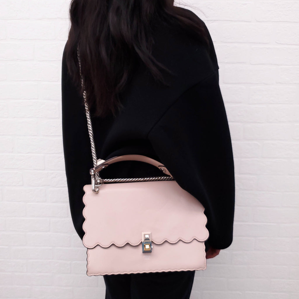 FENDI BABY PINK 'MINI KAN' SHOULDER BAG
