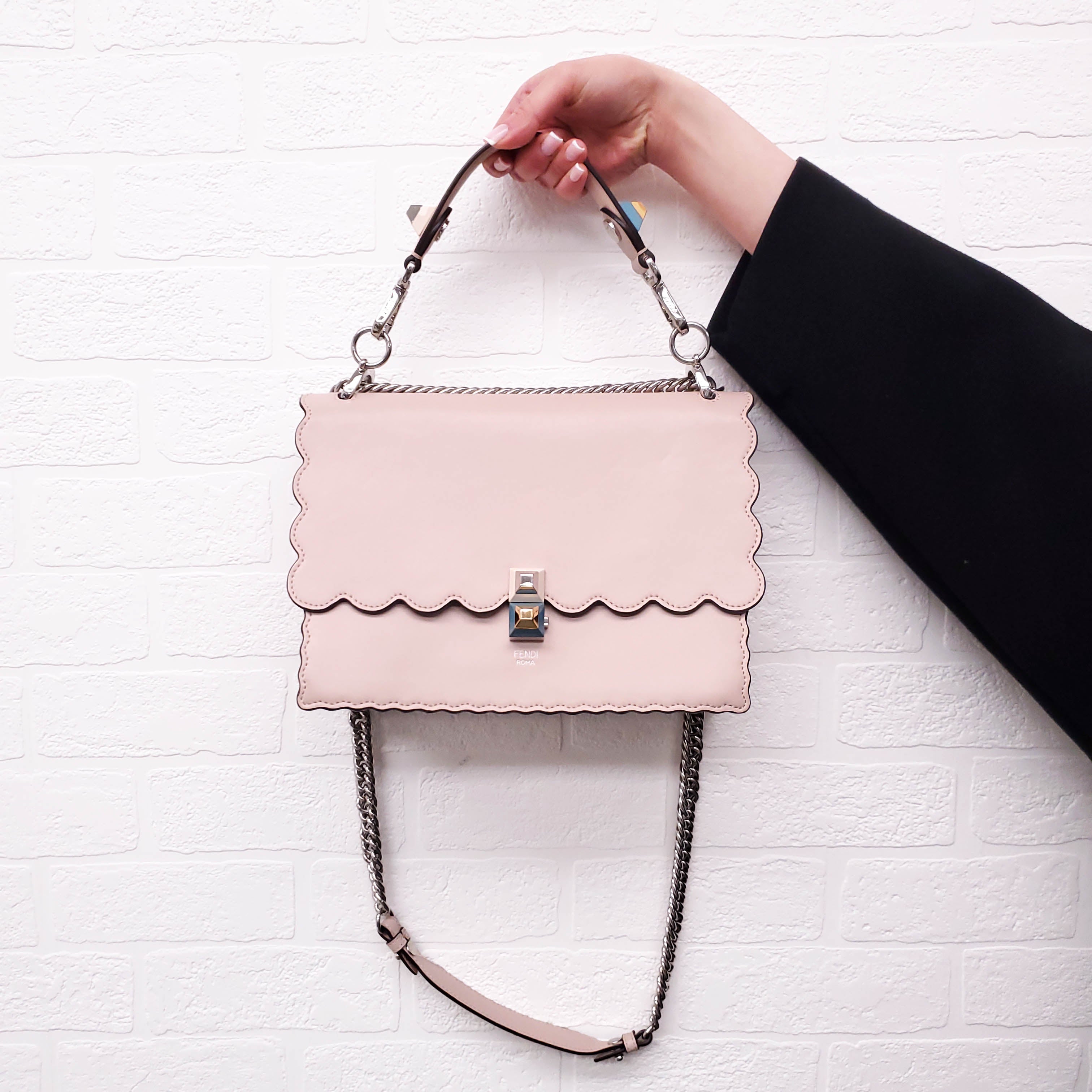 FENDI BABY PINK 'MINI KAN' SHOULDER BAG
