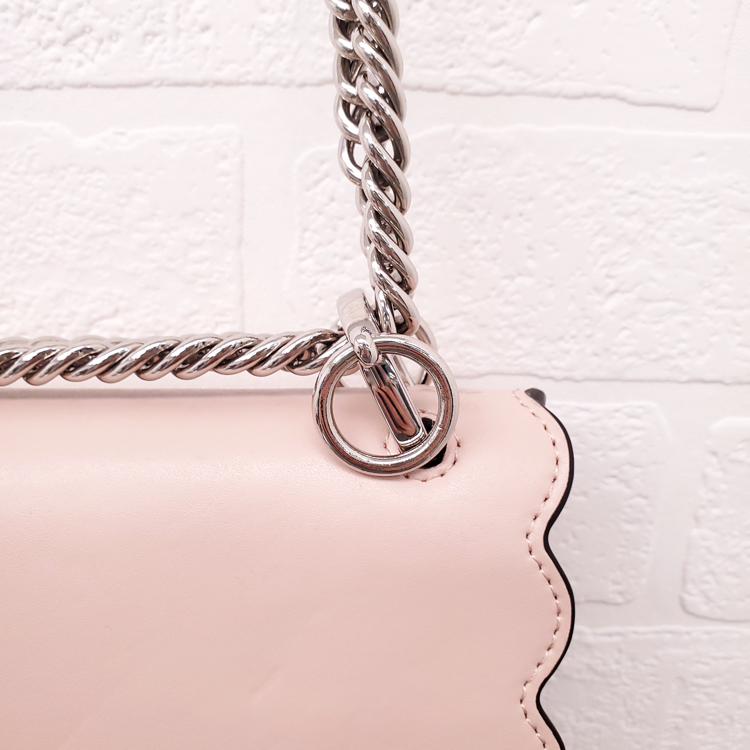 FENDI BABY PINK 'MINI KAN' SHOULDER BAG