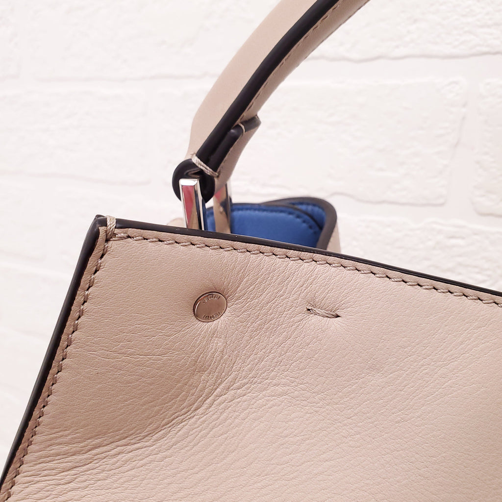 FENDI BEIGE LARGE 'VITELLO SETA CENTURY PEEKABOO' BAG