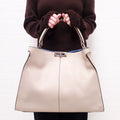 FENDI BEIGE LARGE 'VITELLO SETA CENTURY PEEKABOO' BAG
