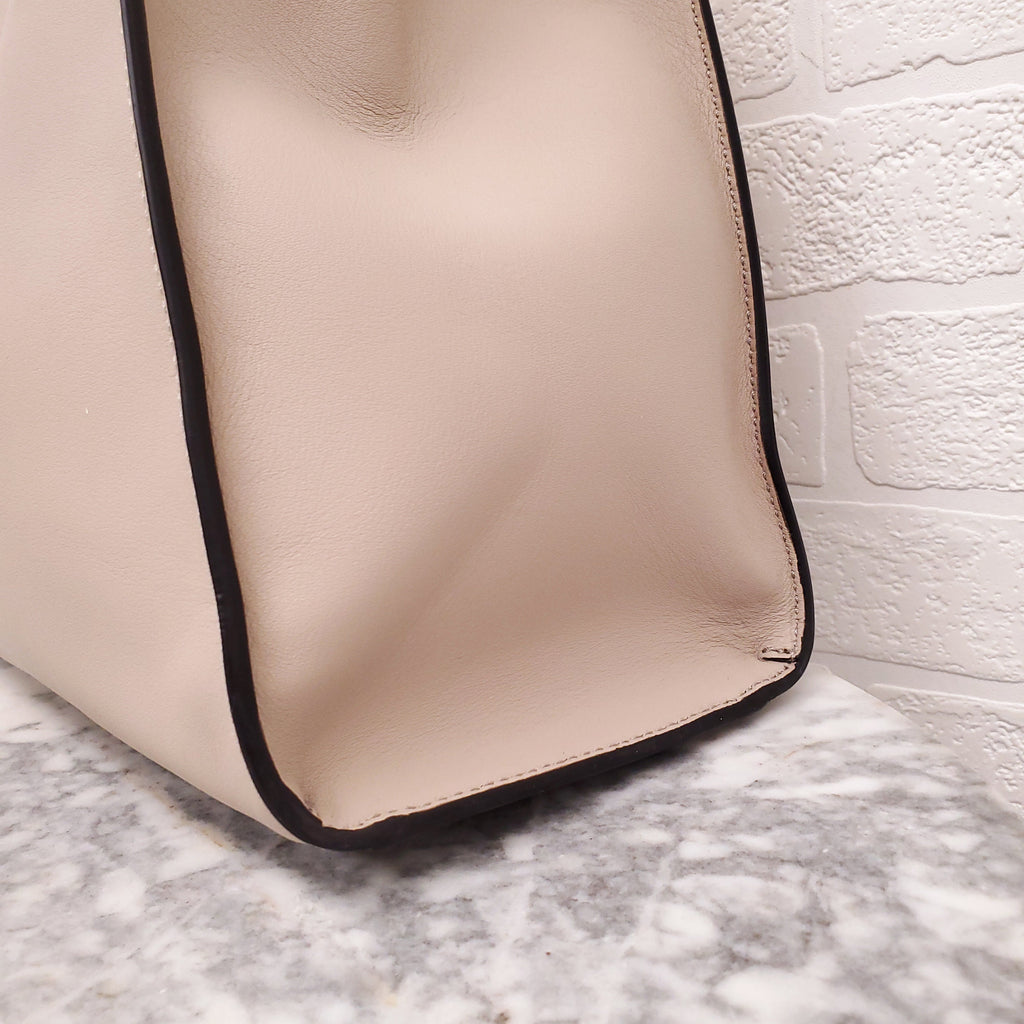FENDI BEIGE LARGE 'VITELLO SETA CENTURY PEEKABOO' BAG