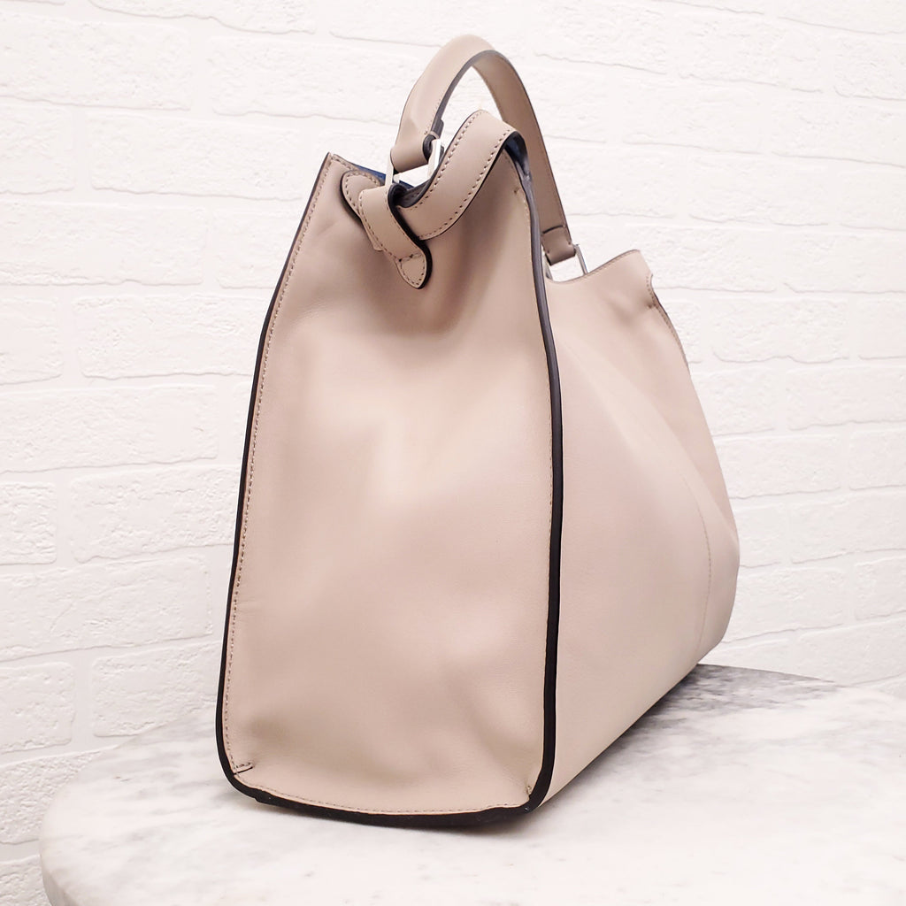 FENDI BEIGE LARGE 'VITELLO SETA CENTURY PEEKABOO' BAG
