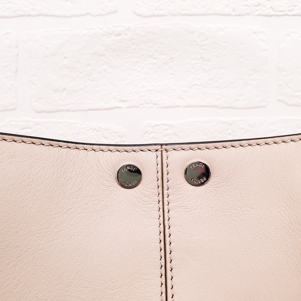 FENDI BEIGE LARGE 'VITELLO SETA CENTURY PEEKABOO' BAG