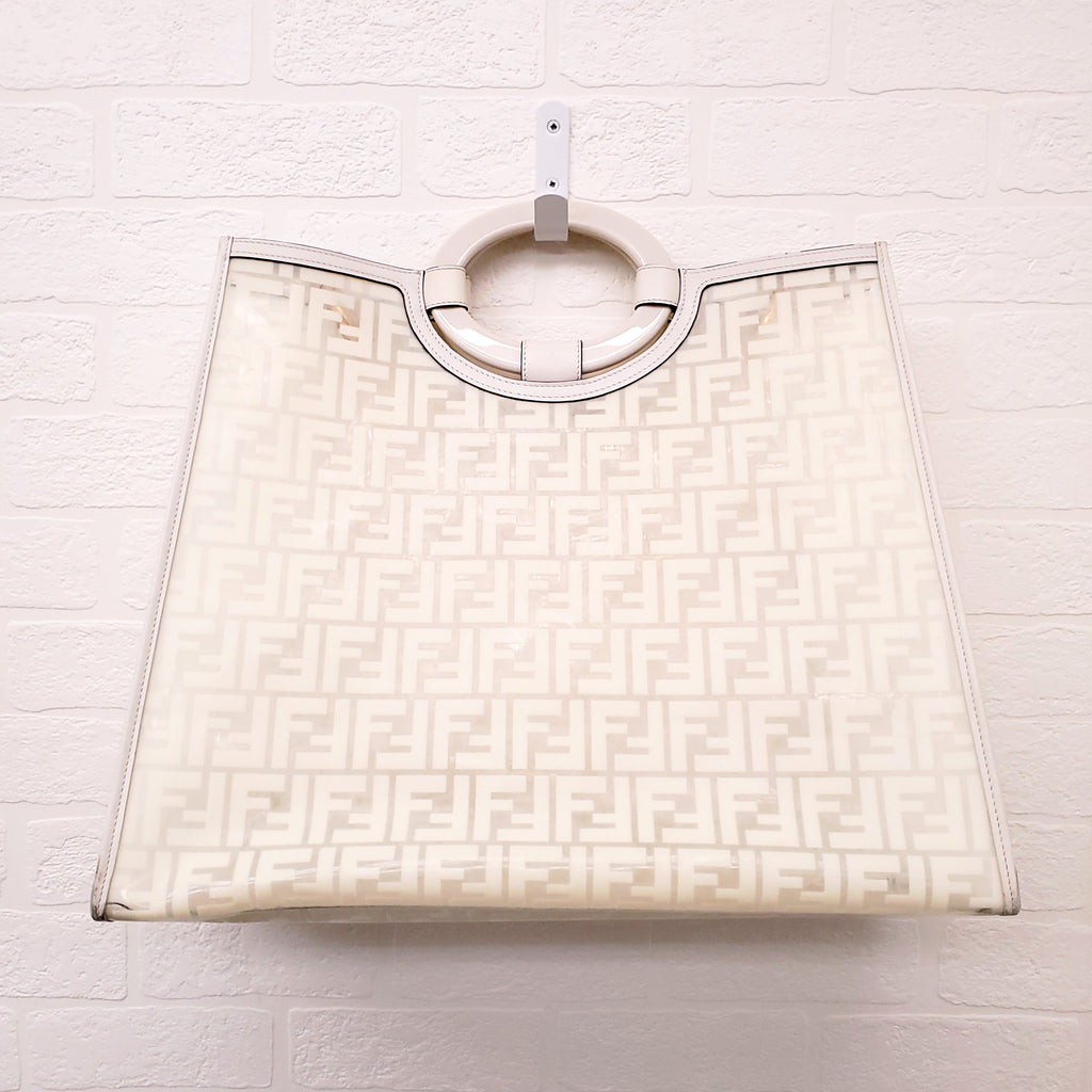 FENDI CREAM LARGE SHOPPER TOTE