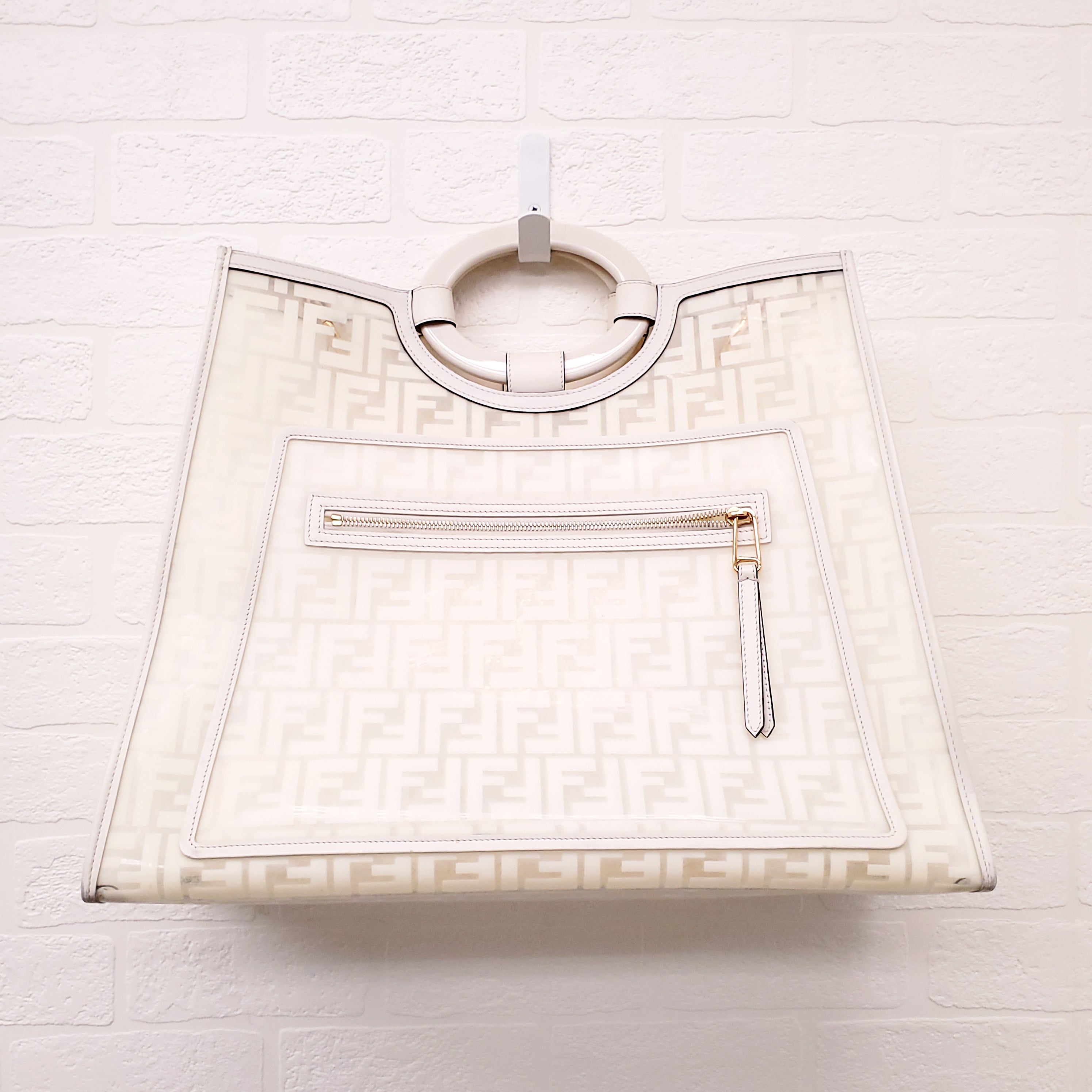 FENDI CREAM LARGE SHOPPER TOTE