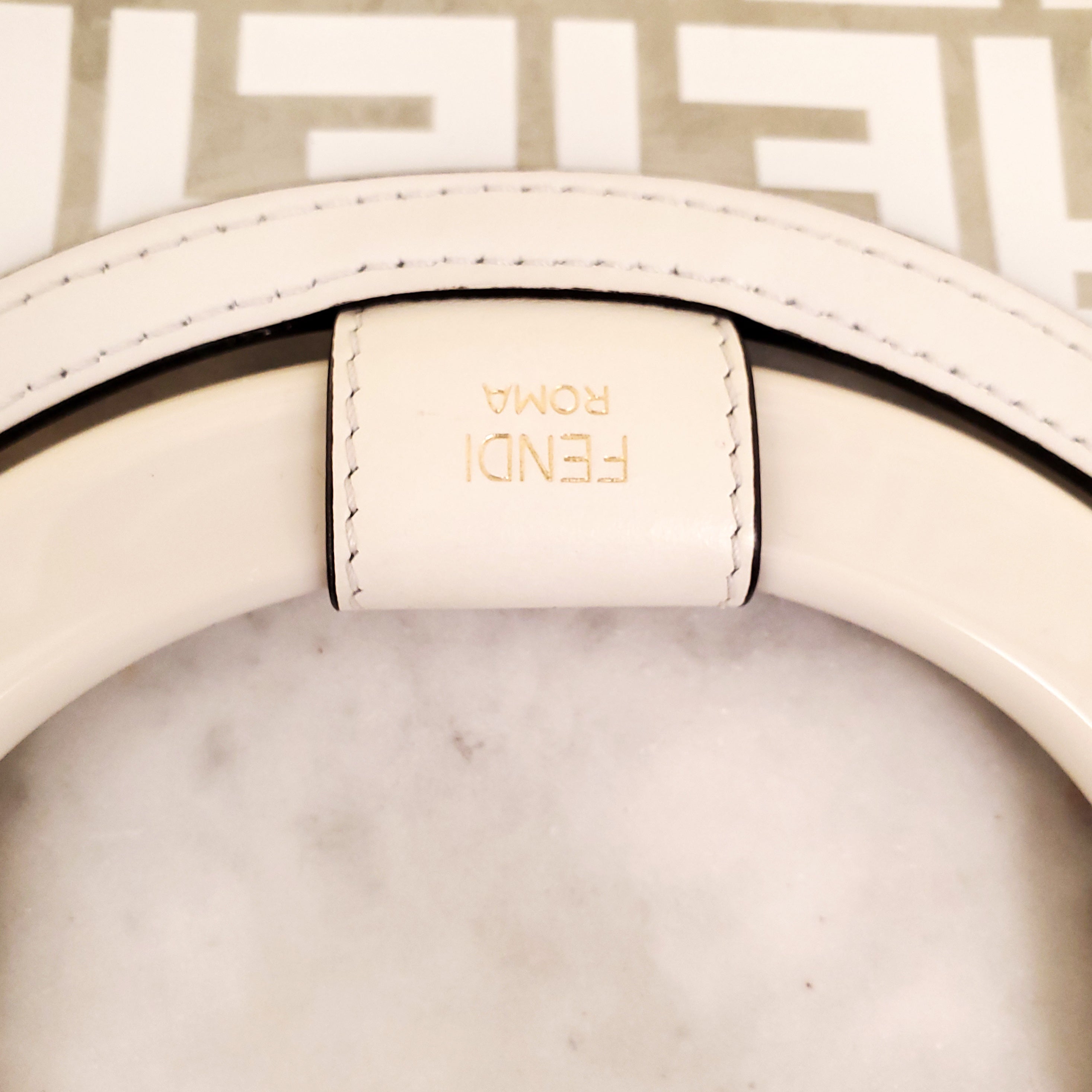 FENDI CREAM LARGE SHOPPER TOTE