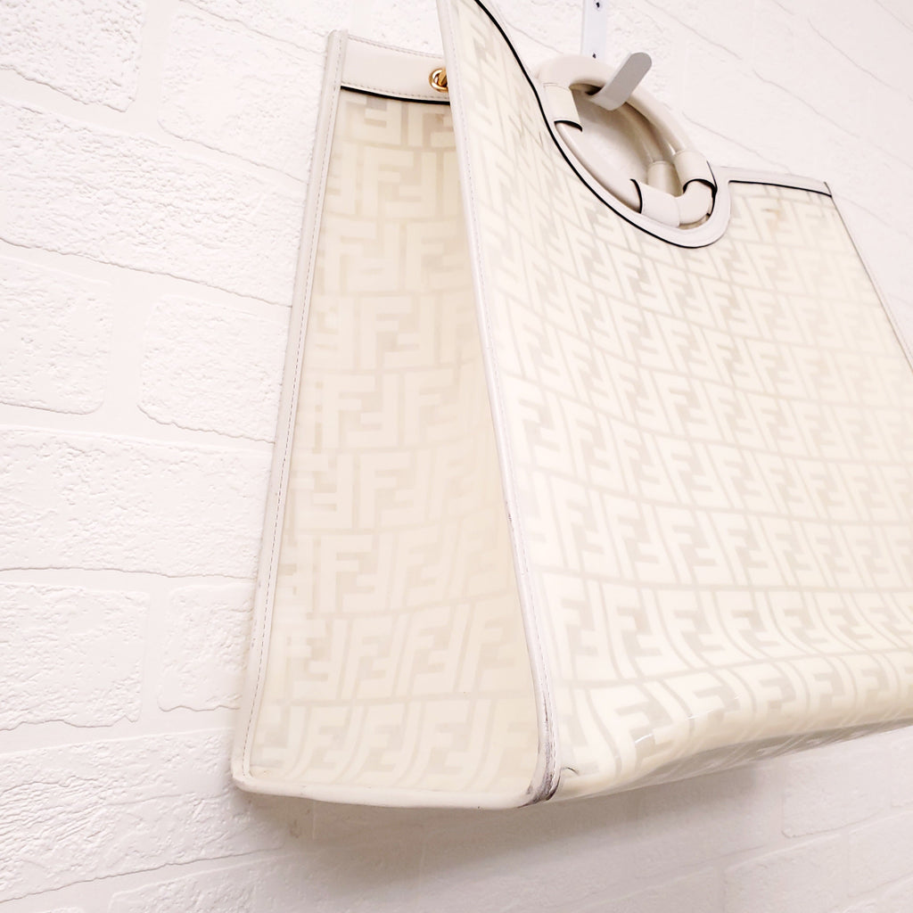 FENDI CREAM LARGE SHOPPER TOTE