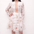 FENDI CREAM SILK PODESWA FLORAL DRESS - SIZE 42