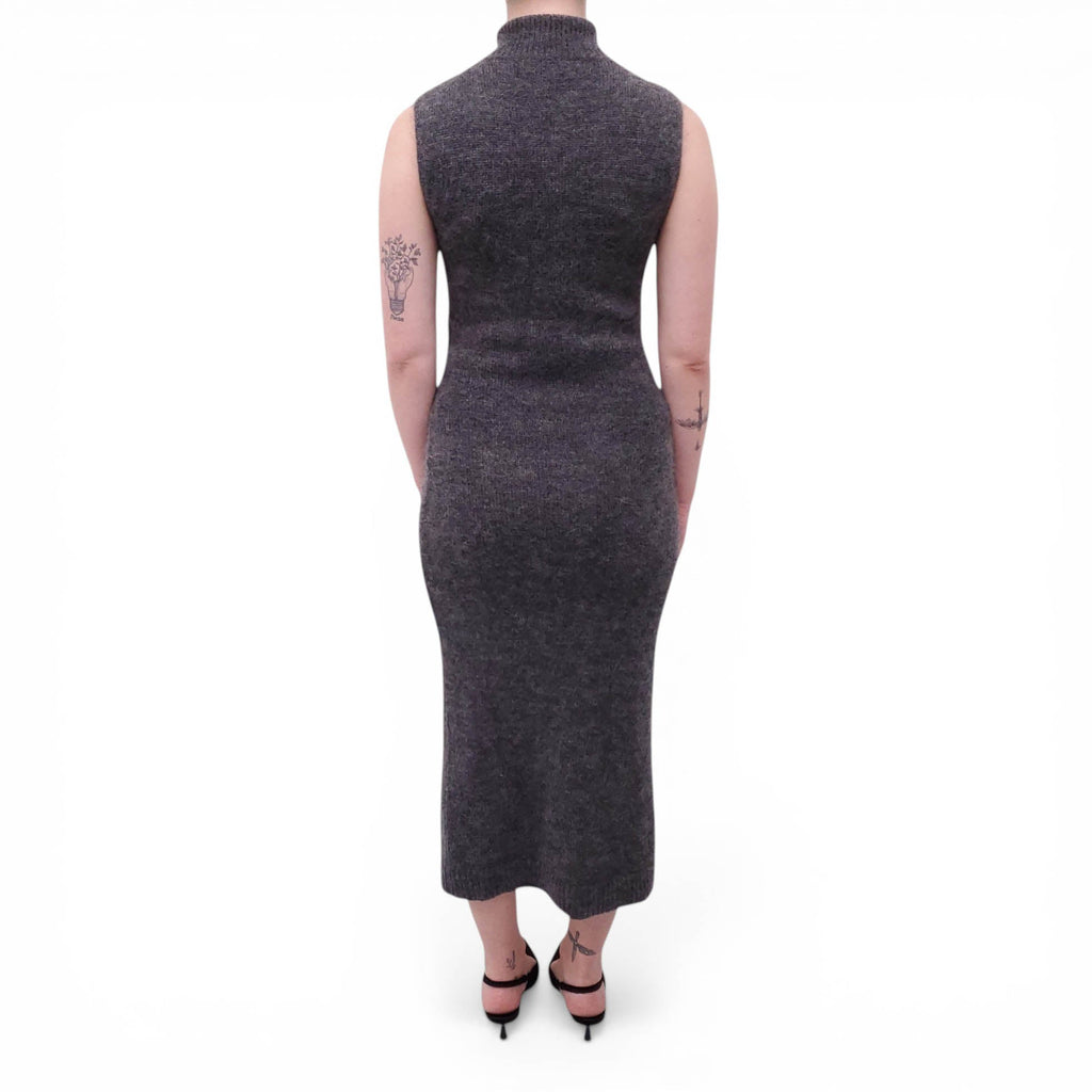 FENDI GREY WOOL MIDI DRESS - SIZE S