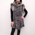 FENDI SWEATER JACKET WITH FUR - SIZE 40