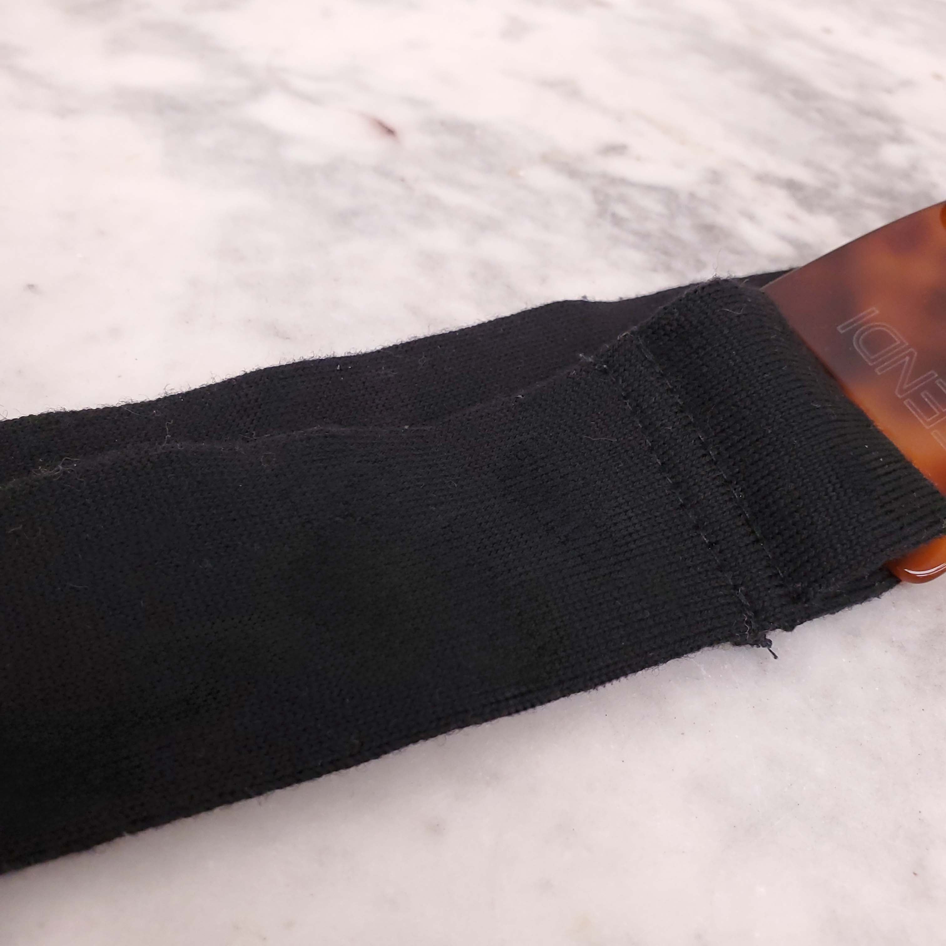 FENDI TORTOISE SHELL LOGO BELT - SIZE S