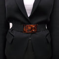 FENDI TORTOISE SHELL LOGO BELT - SIZE S