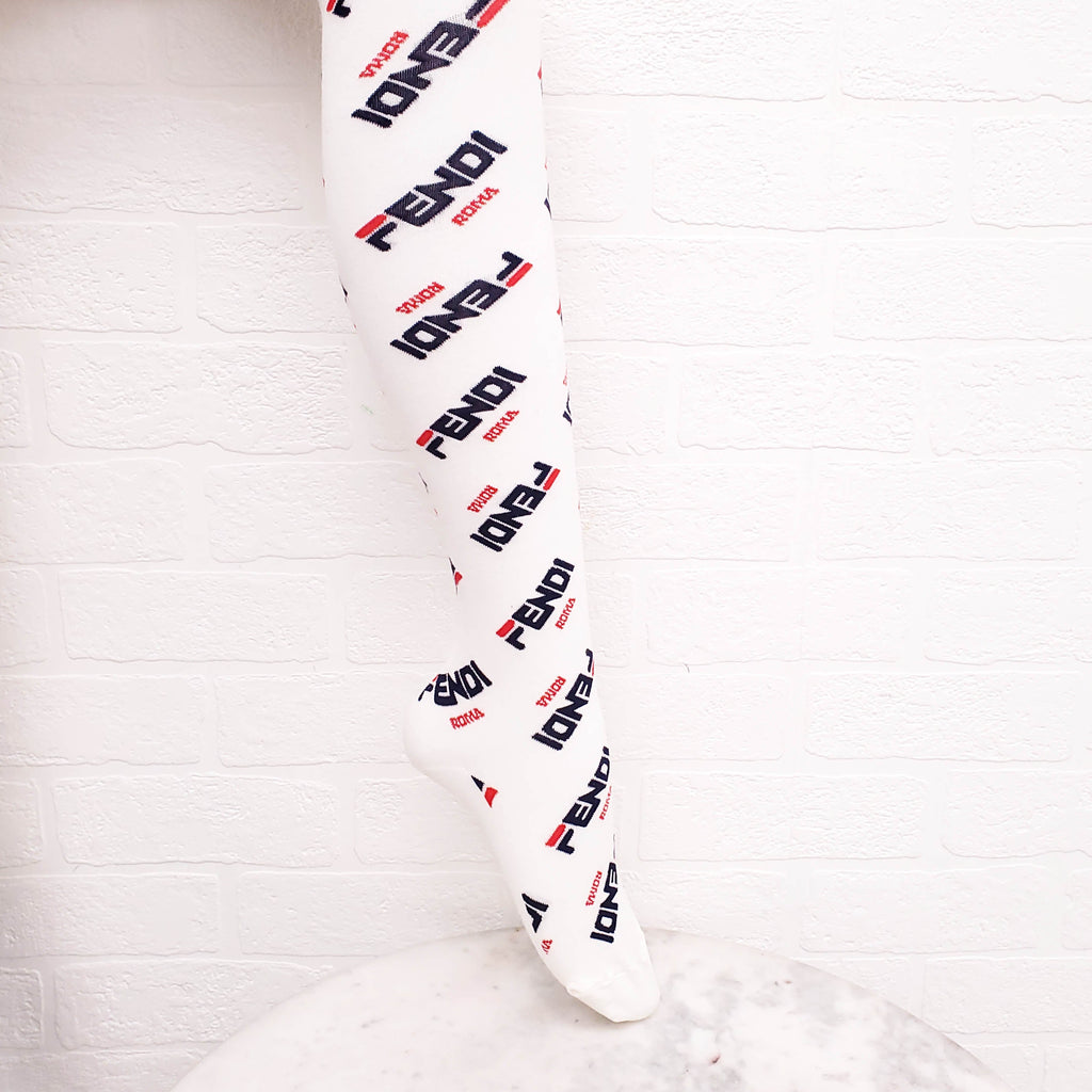 FENDI x FILA WHITE LOGO TIGHTS - SIZE S