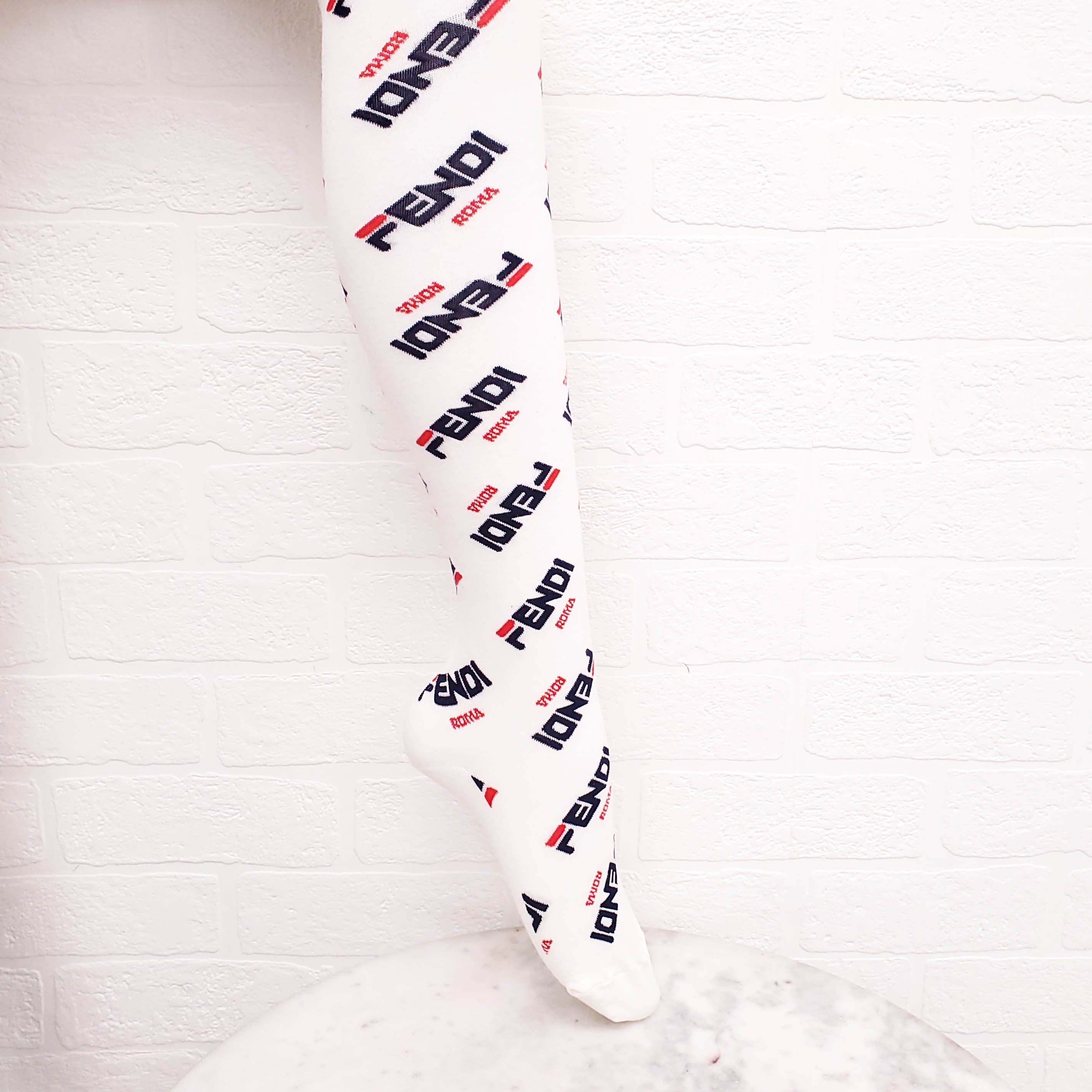 FENDI x FILA WHITE LOGO TIGHTS - SIZE S