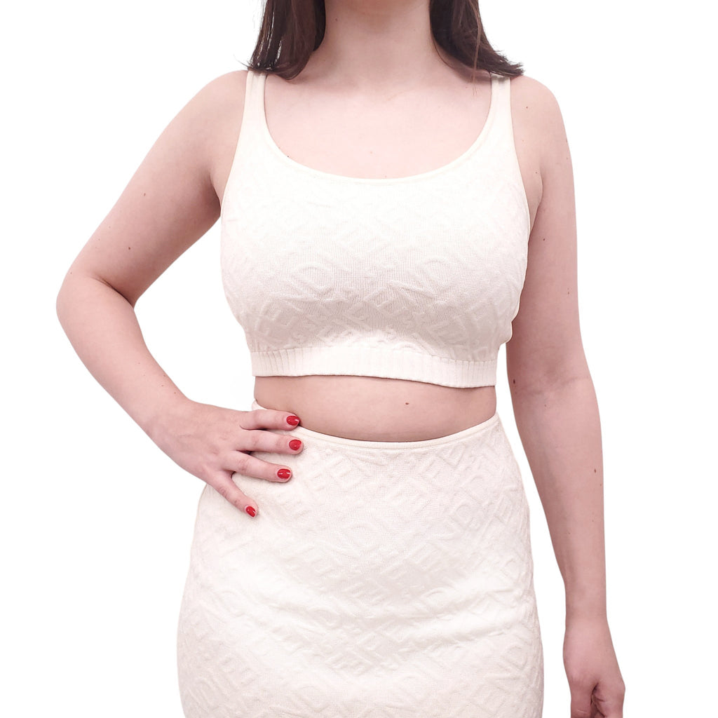 FENDI x SKIMS CREAM LOGO SKIRT SET - SIZE 42