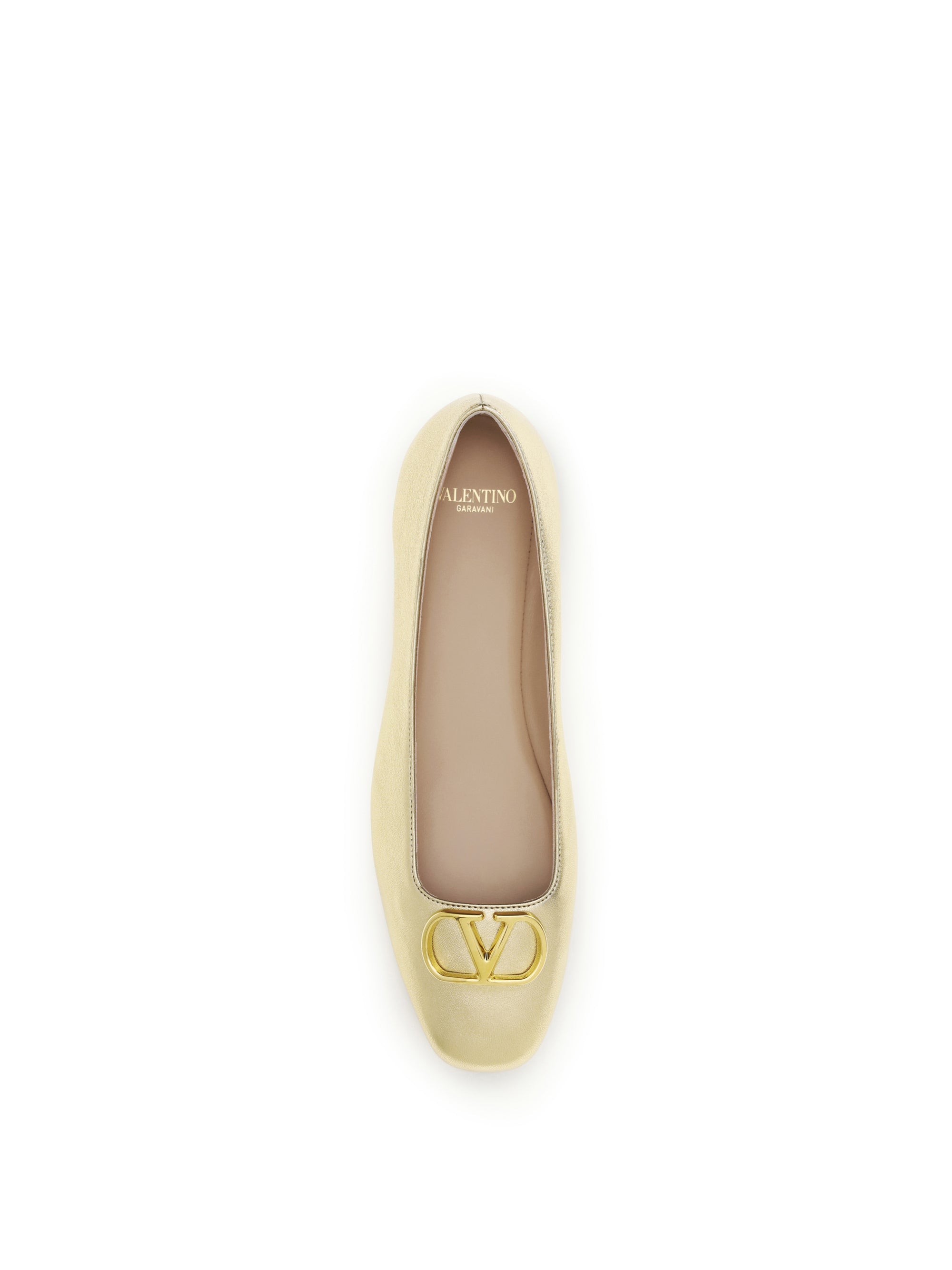 Valentino Garavani Women Vlogo Signature Laminated Nappa Ballerinas