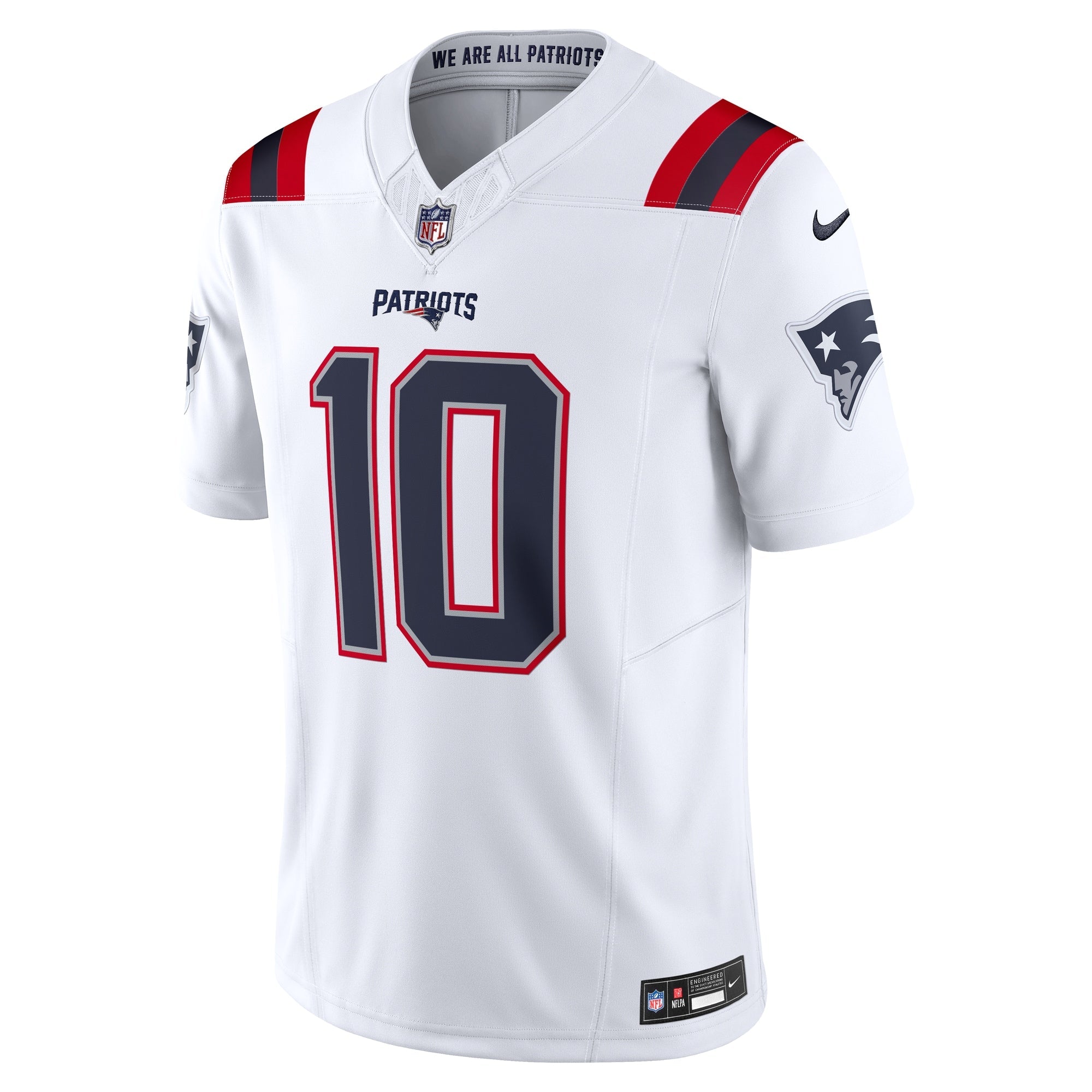 New England Patriots Drake Maye White Vapor F.U.S.E. Limited Jersey