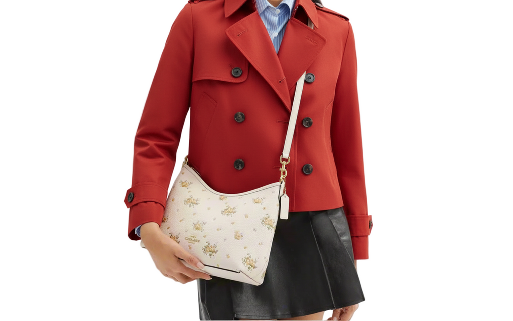 NWT Coach Leather Laurel Shoulder Bag With Floral Print