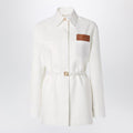 Fendi Go-To Jacket In White Linen And Cotton Women