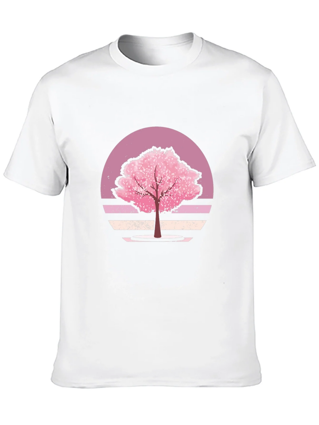 Cherry Blossom Sunset Black T-Shirt