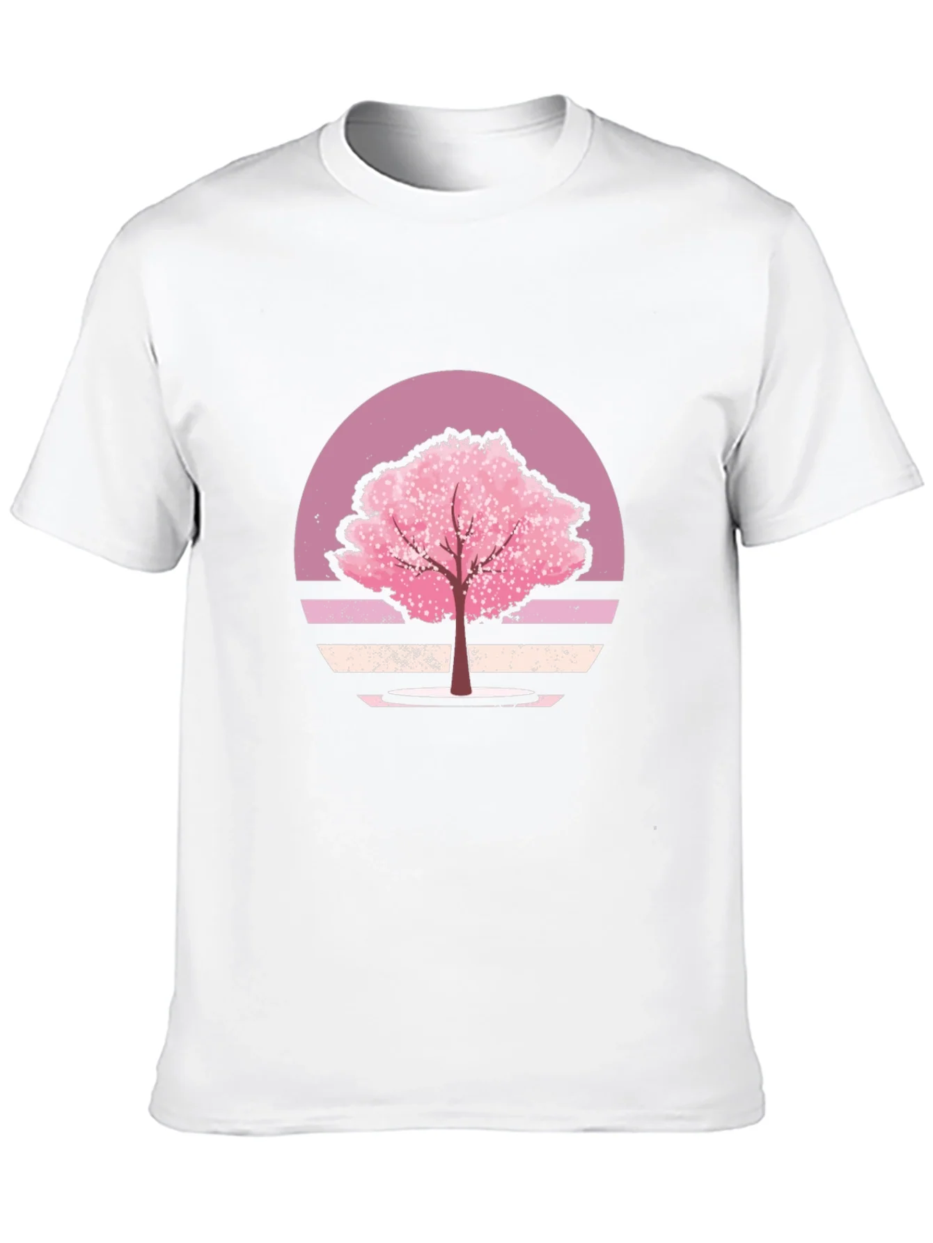 Cherry Blossom Sunset Black T-Shirt