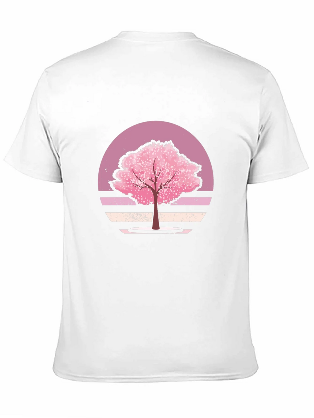 Cherry Blossom Sunset Black T-Shirt