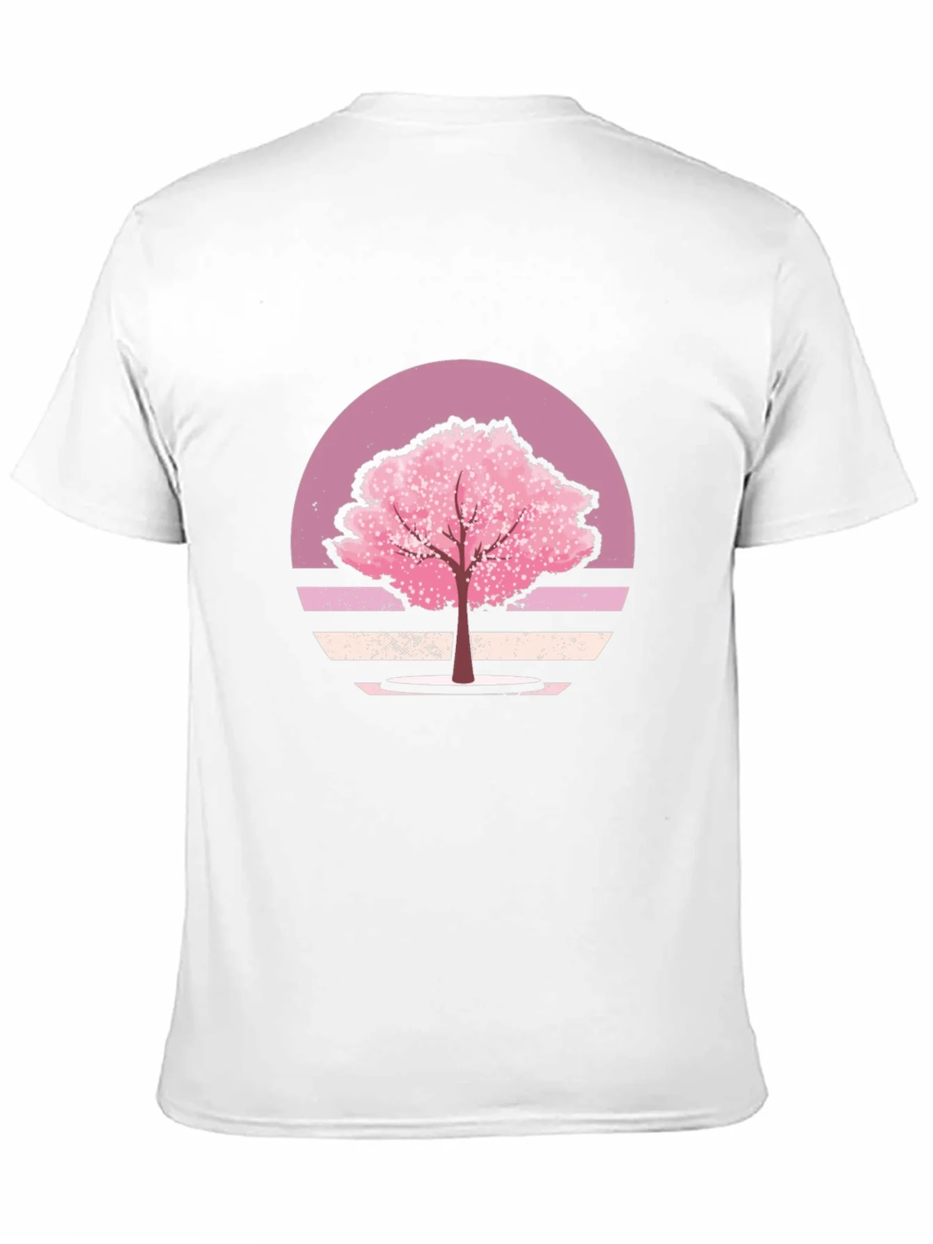 Cherry Blossom Sunset Black T-Shirt
