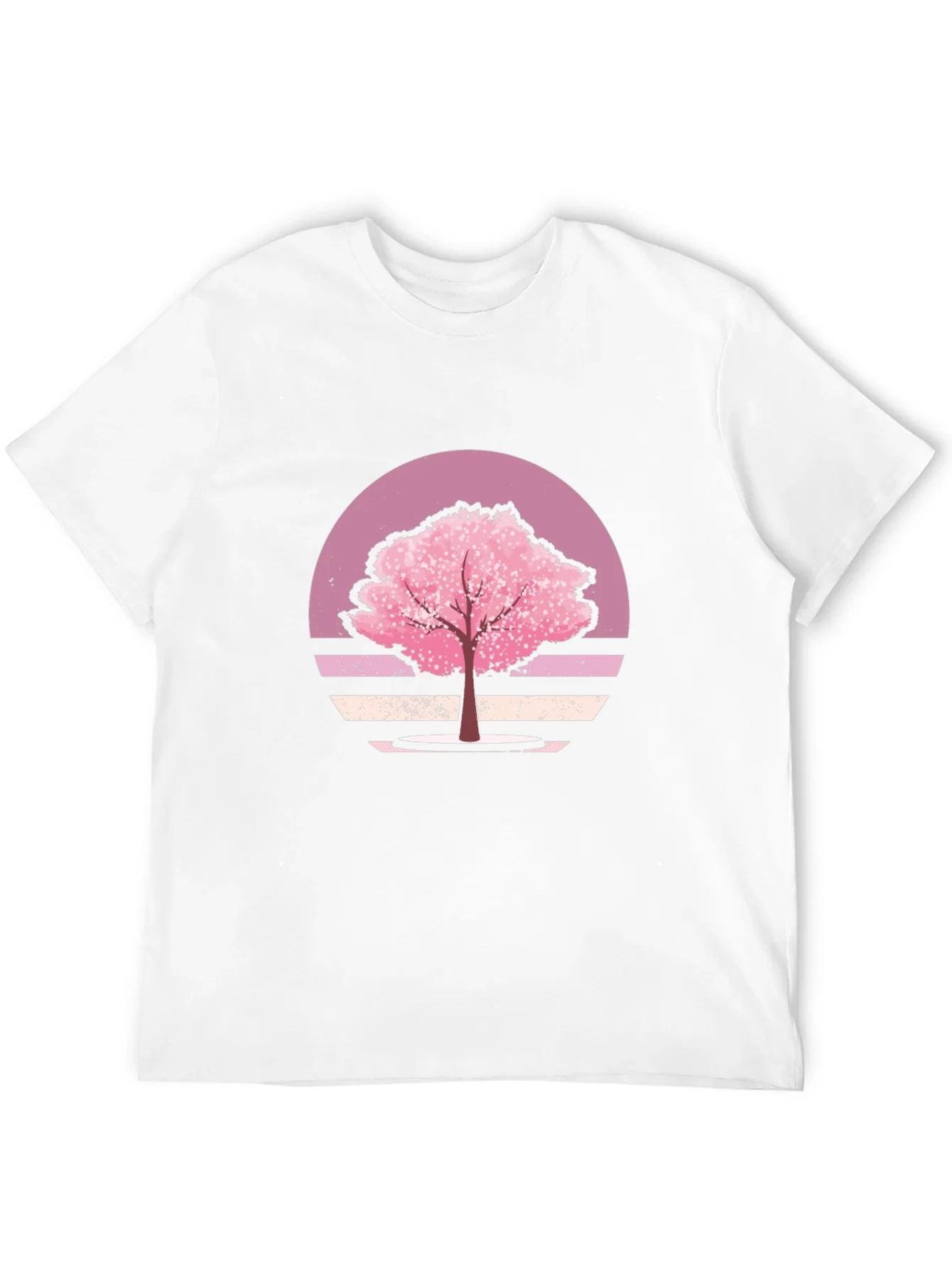 Cherry Blossom Sunset Black T-Shirt