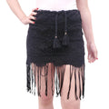 FOR LOVE & LEMONS BLACK LACE FRINGE COVER-UP SKIRT - SIZE XS